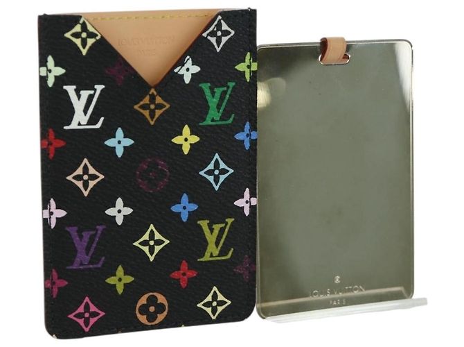 LOUIS VUITTON Monogram Multicolor Etui Hand Mirror Black M92650 LV Auth LNZ876A