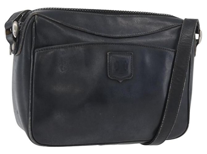 Céline Borsa a Spalla CELINE in Pelle Blu Navy Oro Auth ka3302 D'oro