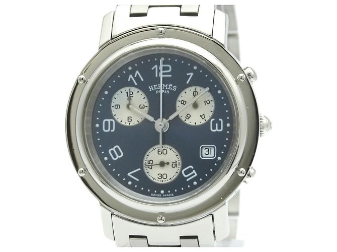 Relógio Masculino Hermès Clipper Cronógrafo em Aço Quartz