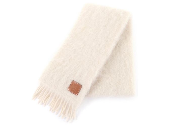 Loewe Ivory Mohair and Wool Blend Stole Cream