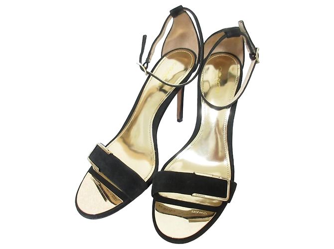 Coach HAMPTON ITL NUBUCK High Heel Sandals Black