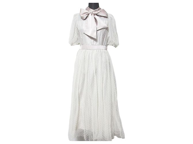 Autre Marque Vestido de tule com poás e gola alta WILLSELECTION Bege