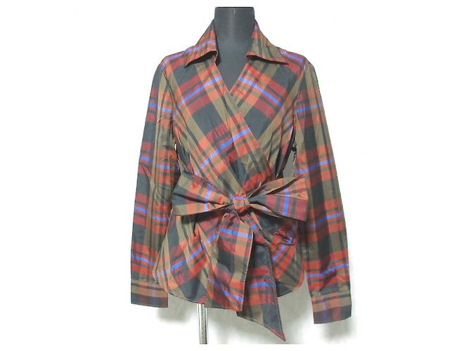 Autre Marque NARACAMICIE Blusa de cuadros con cruce Multicolor