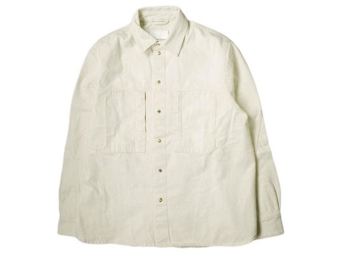 Autre Marque CAMISA DE DENIM TOM WOOD CON COLLAR CAMISA DE DENIM DE ALGODÓN Beige Crudo