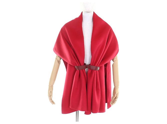 Hermès Hermes Cashmere Poncho Red