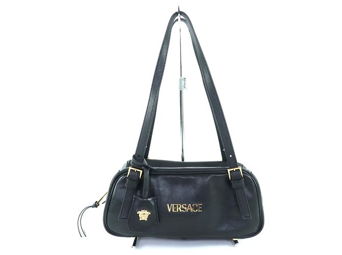 Sac de bowling en nappa Tag de Versace Noir
