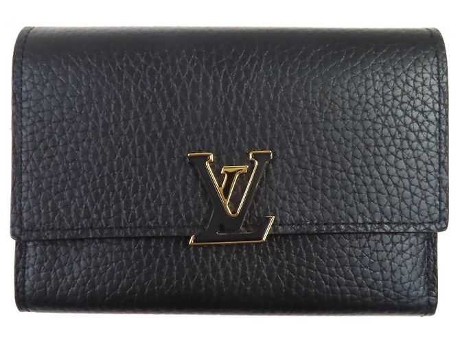 Cartera Compacta Capucines de Louis Vuitton Negro Rosa
