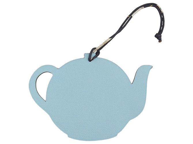 Hermès HERMES Petit H Charme de Bolsa Bule de Couro Preto Azul claro