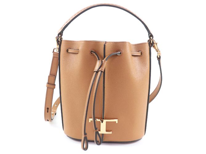 Borsa a secchiello 2 in 1 in pelle marrone Tod's