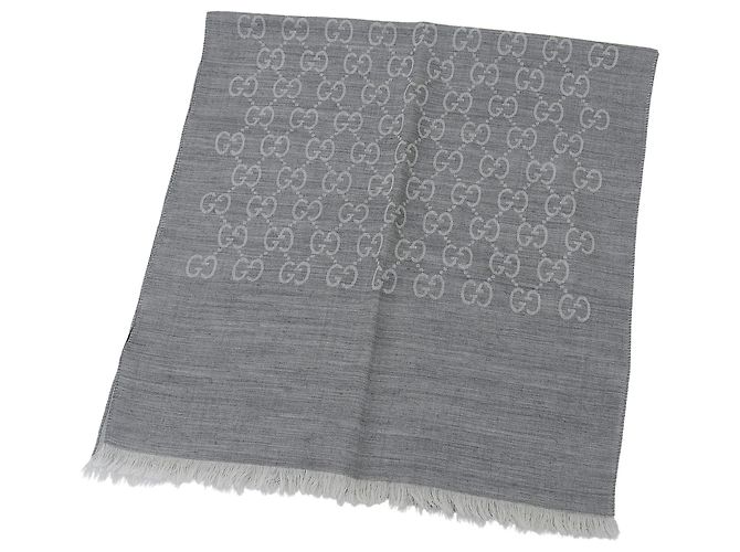 Sciarpa in misto lana e seta Gucci Marrone