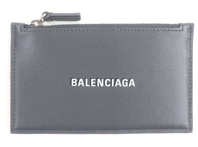 Graue Leder-Kartenetui von Balenciaga