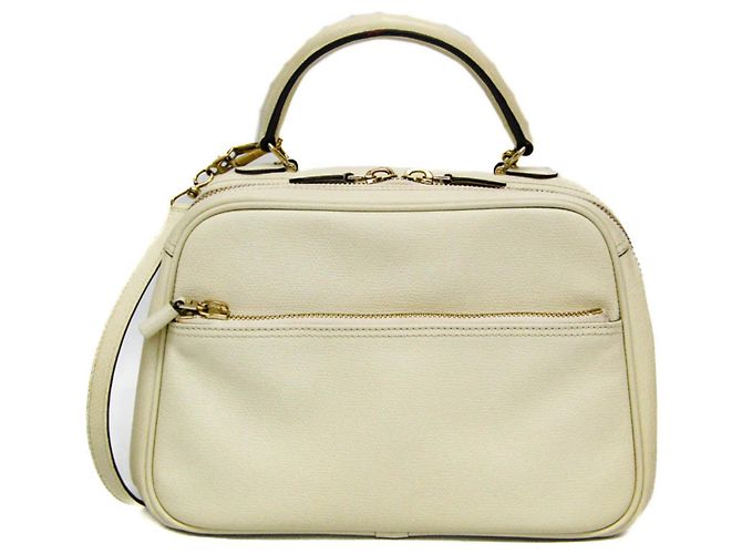 Valextra SERIE S Mittelgroße Lederhandtasche/Schultertasche Aus weiß