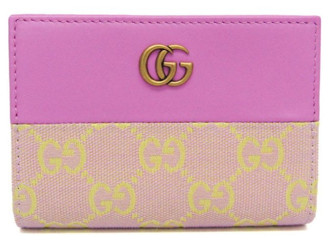 Gucci GG Canvas Middle Wallet Pink Yellow