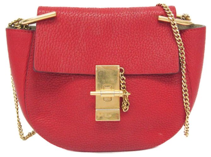 Borsa a spalla in pelle Chloé Drew per donna Rosso