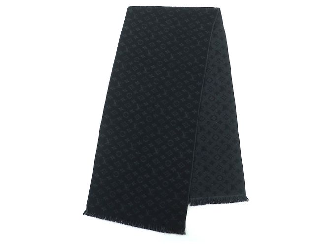 Louis Vuitton Monogram Black Wool Stole