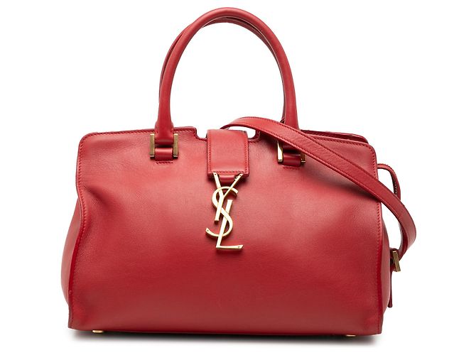 Bolsa tote Downtown em couro vermelho bebê Monogram Saint Laurent