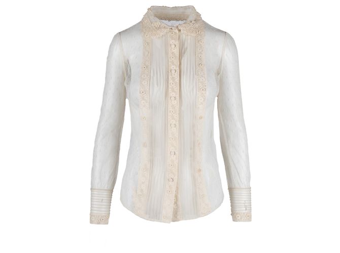 Valentino Garavani Camicia in pizzo trasparente Red Valentino - Anni '10 Marrone Beige