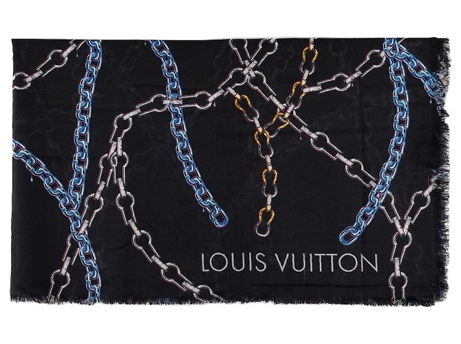 Louis Vuitton Multicolor Kettenmuster Schal - '10s Schwarz