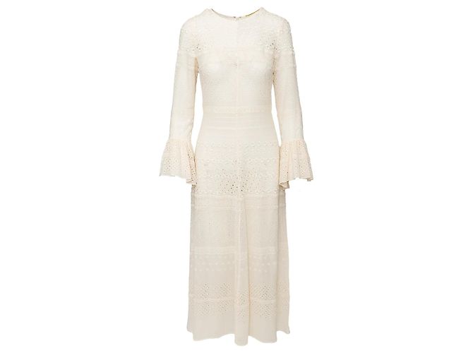 Besticktes Langkleid von Saint Laurent - 10er Jahre Weiß