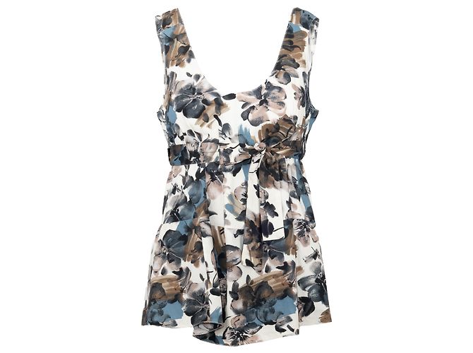 Top Floral Marni con Cinturón - Años 10 Multicolor