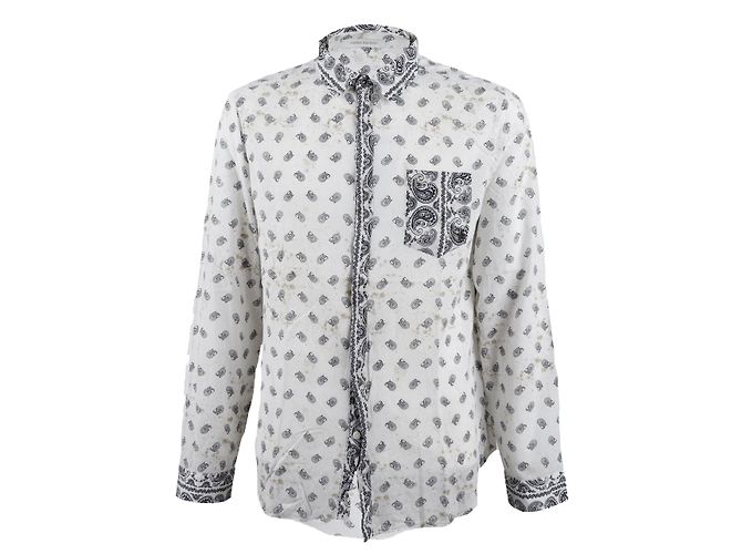 Pierre Balmain Paisley-Druckhemd - '10s Weiß