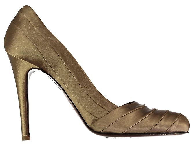 Le Silla Satin Pumps - '10s Brown Beige
