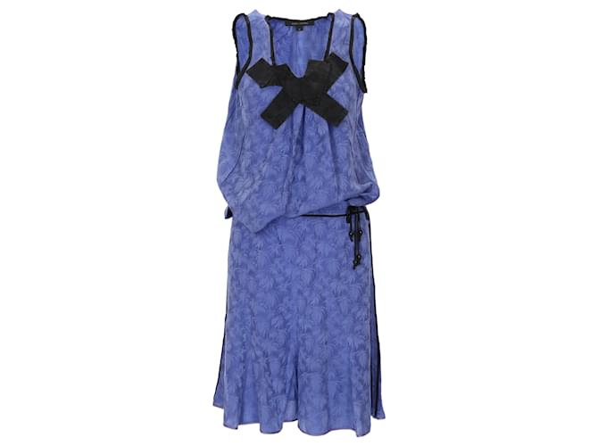 Marc Jacobs Leaf Pattern Silk Set - '00s Blue