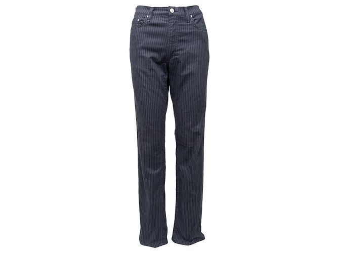 Pantaloni a righe Versace Jeans Couture - Anni 2000 Blu Blu navy