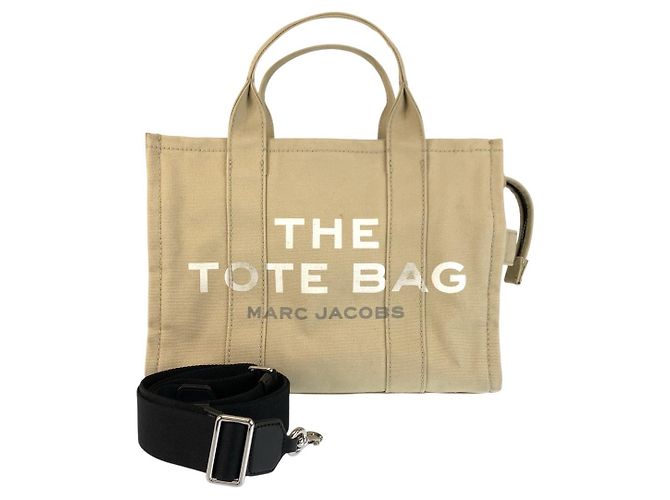 Marc Jacobs Canvas Tote Bag Beige Black Brown