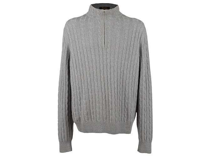 Loro Piana Treccia Mezzocollo Pullover - '10s Grau