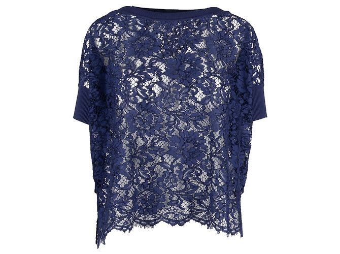 Valentino Garavani Top de Encaje Valentino - Años 10 Azul Azul marino