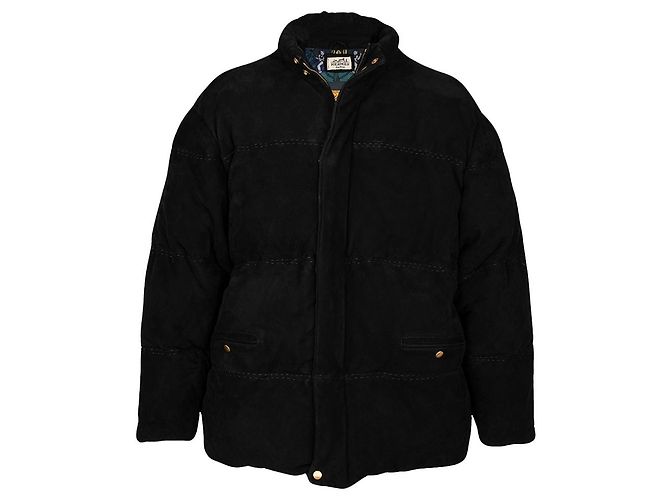 Hermès Suede Puffer Coat - '90s Black