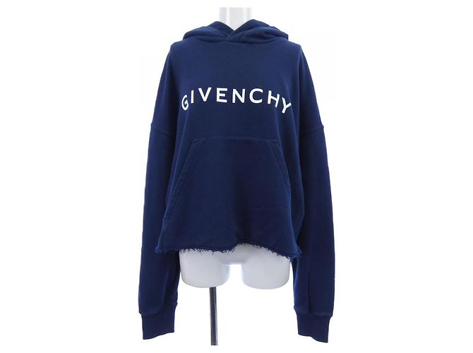 Hoodie Givenchy BWJ03M3YAC Weiß Blau Marineblau 