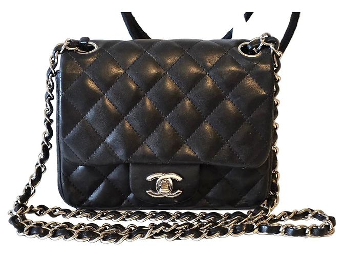 Timeless Chanel Handtasche aus Lammleder Schwarz
