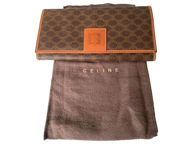 Céline Triomphe Wallet Brown Leather