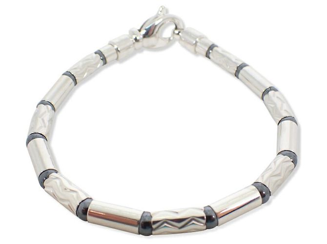 Pulseira de hematita zigzag asteca 925 da Tiffany & Co.