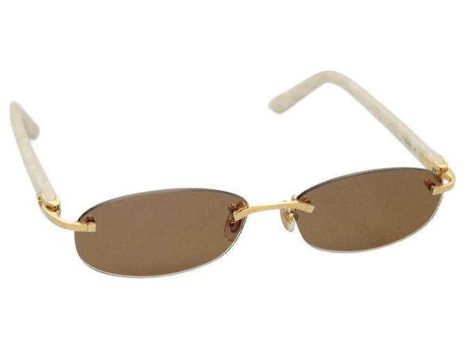 Gafas de sol CARTIER de plástico marrón Auth bs24633SAV Castaño
