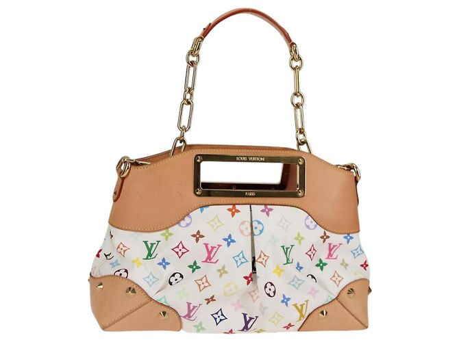 LOUIS VUITTON Borsa a Mano Multicolore Judy MM 2Way Bianca M40255 Auth 130193SAV Bianco