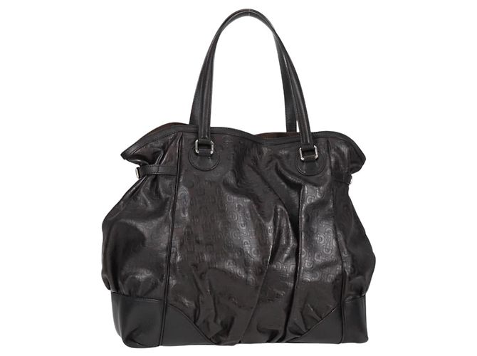 Borsa a Spalla in Pelle Nera e Argento GUCCI 257290 Auth sw1329A Nero
