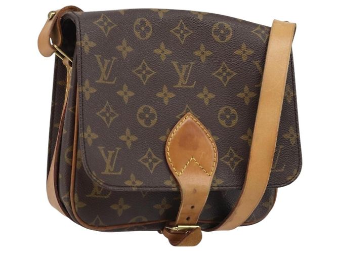 LOUIS VUITTON Bolsa de Ombro Monogram Cartouchiere MM M51253 LV Auth ARZ112