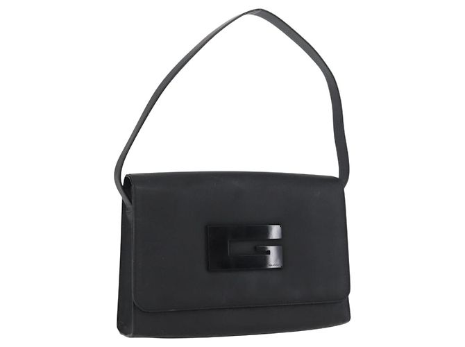 Borsa a Spalla in Pelle Nera e Argento GUCCI 001 3064 Auth BSZ351 Nero