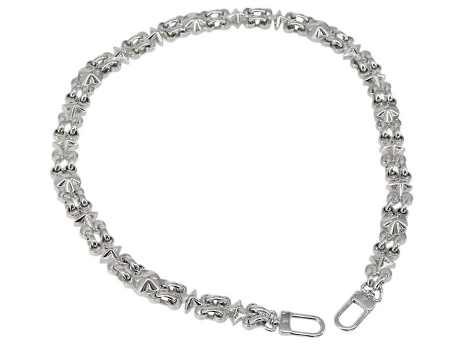 LOUIS VUITTON For Dauphine Shoulder Strap Stainless Steel Silver LV Auth 152702SAM Silvery