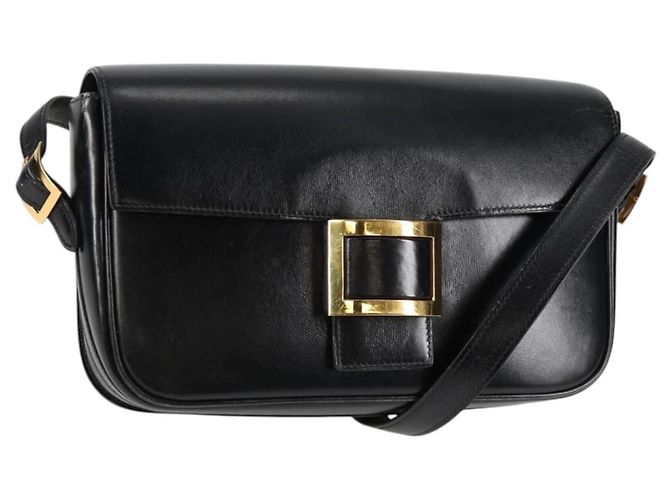 Hermès HERMES Bolsa de Ombro Martine Vert Couro Preto Ouro Auth 135513SAM Dourado