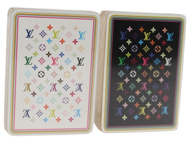 LOUIS VUITTON Spielkarten Monogramm Multicolor Schwarz Weiß LV Auth 133669SAM