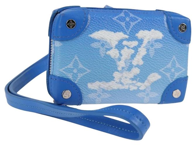 LOUIS VUITTON Monogram Clouds Trunk Collier Portefeuille Bleu M45440 Auth hk2959SAM