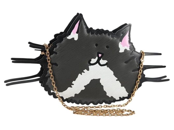 LOUIS VUITTON Pochette Cat Face Monogram Epi Cinza LV Auth 133624SAM Marrom