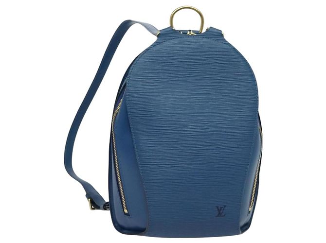 LOUIS VUITTON Epi Mabillon Rucksack Blau M52235 LV Auth 140323A