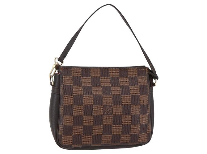 LOUIS VUITTON Make-up Tasche Damier Ebene N51982 LV Auth BA6543A
