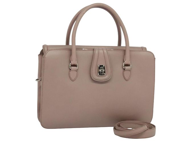 Bolsa Miu Miu de couro 2 em 1 rosa prata Auth sw284V