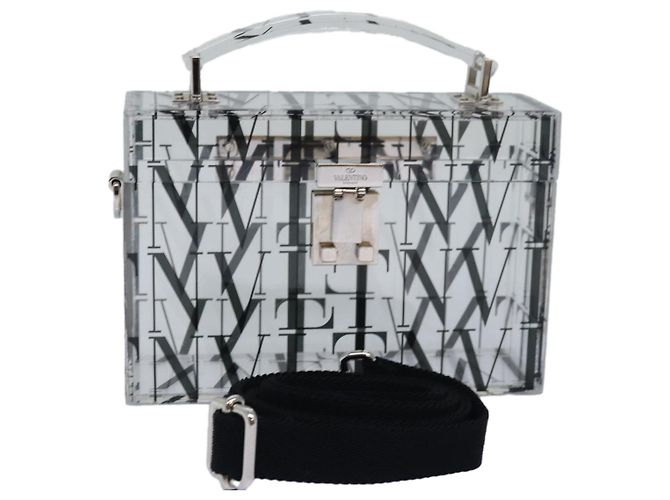 VALENTINO Borsa a mano in plastica 2 vie trasparente Auth 78373SAV